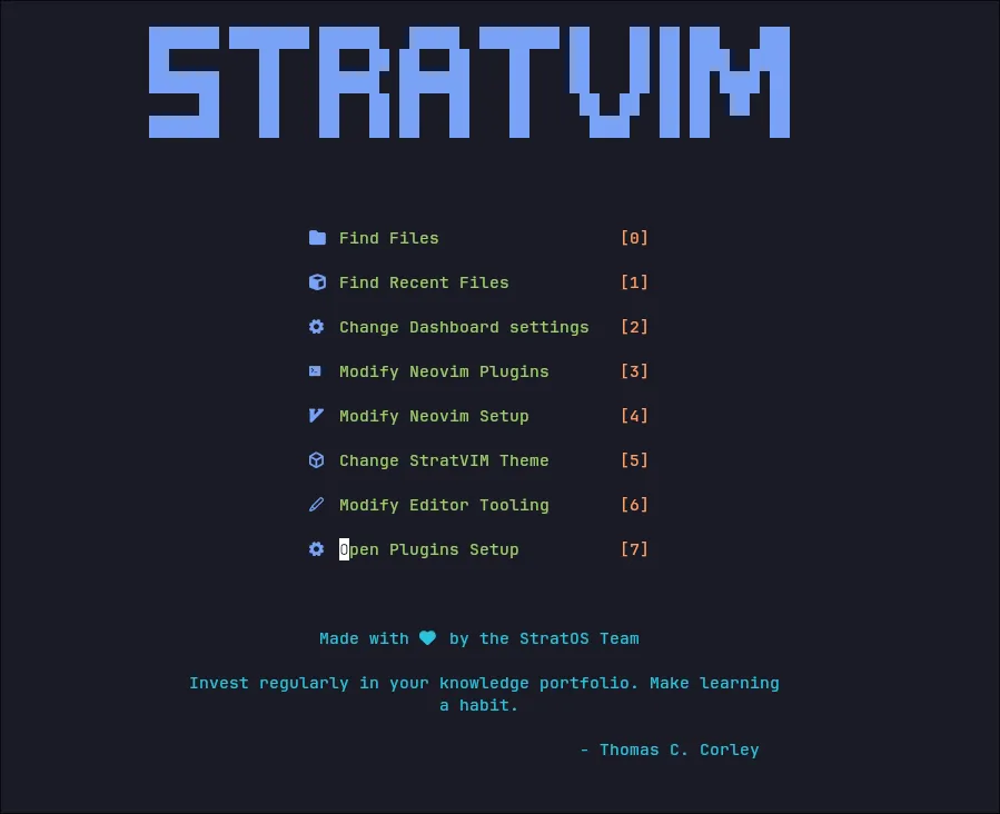 StratVIM working on StratOS